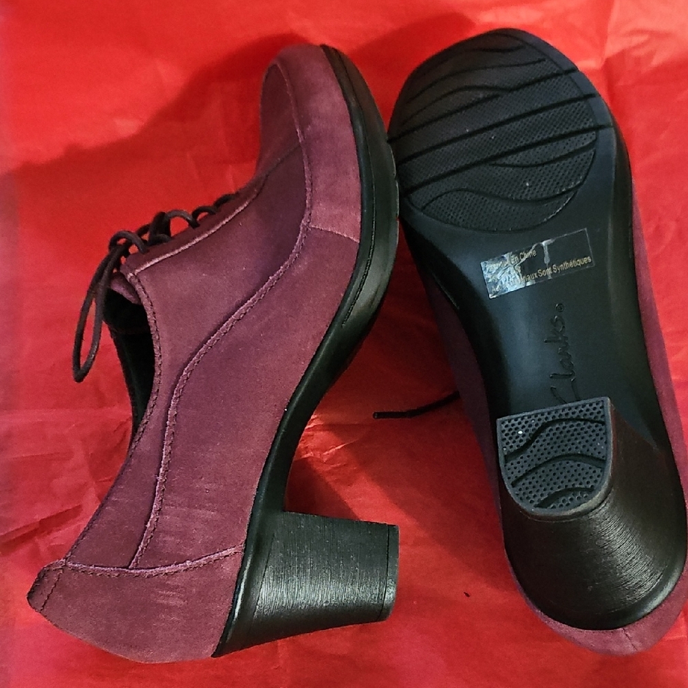 Clarks Red and Purple Ankle Boots - Picture 7 of 11
